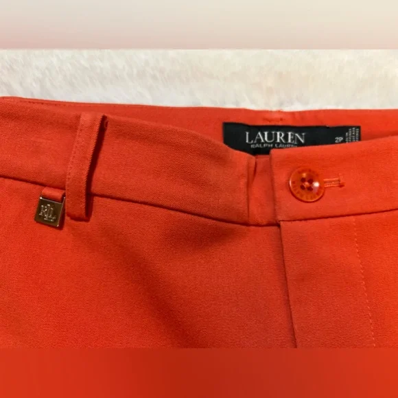 Ralph Lauren Women's Shorts Bi-stretch Twill Cotton Blend Orange US Size 2P NEW - Picture 2 of 13